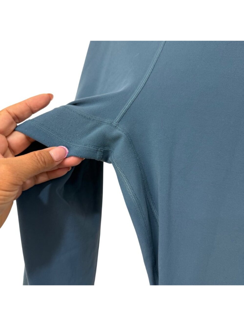 Lululemon Teal Blue High-Waisted Full-Length Leggings Size 8 Elastic Waistband - Picture 8 of 14